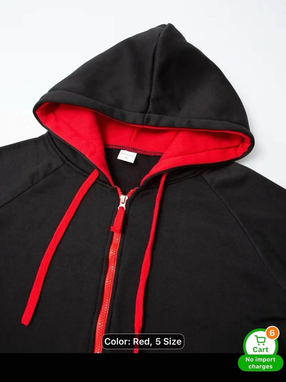 Kids Black One-Piece Footie with Red Trim